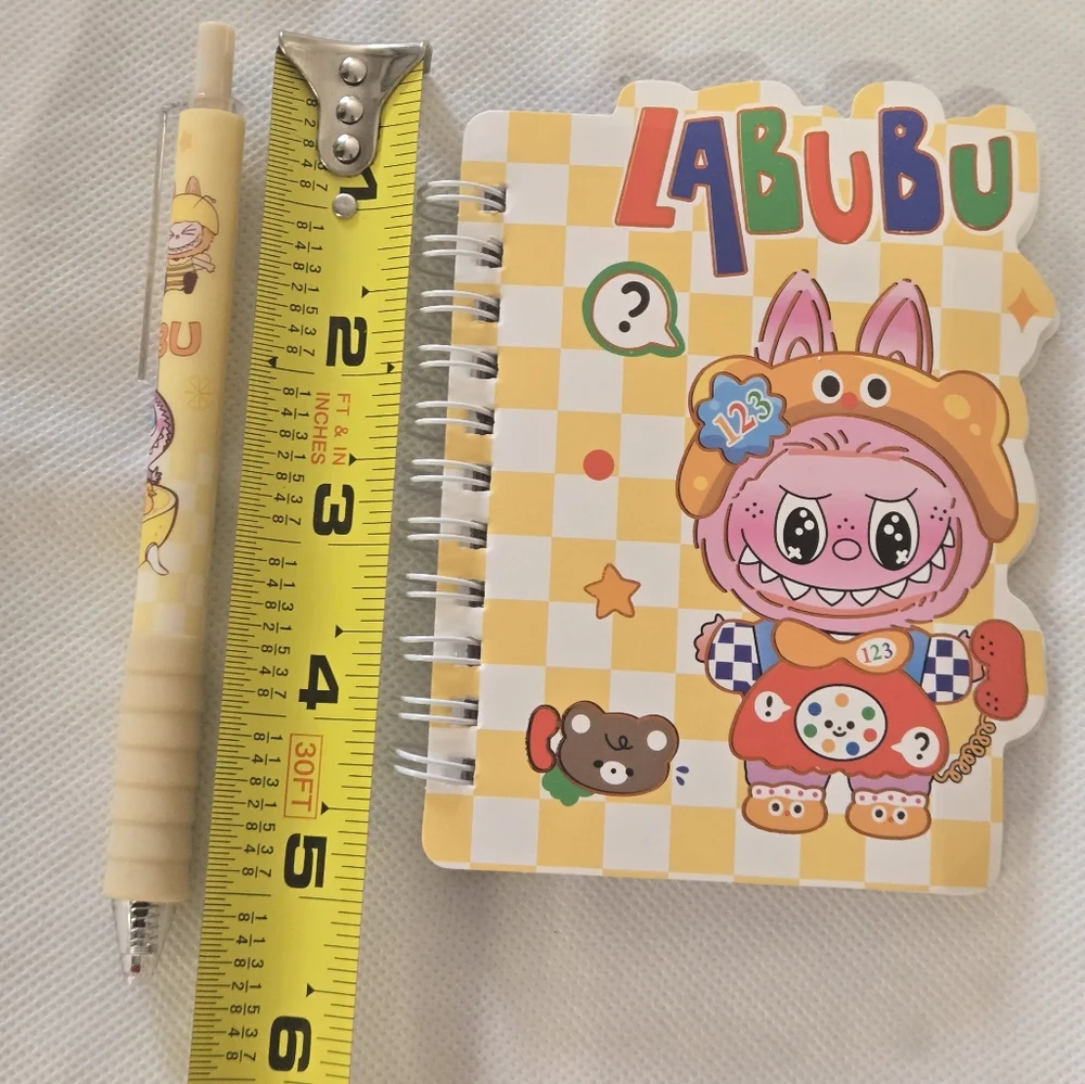 🍒🍒 Labubu Notebook & Pen Set - Yellow